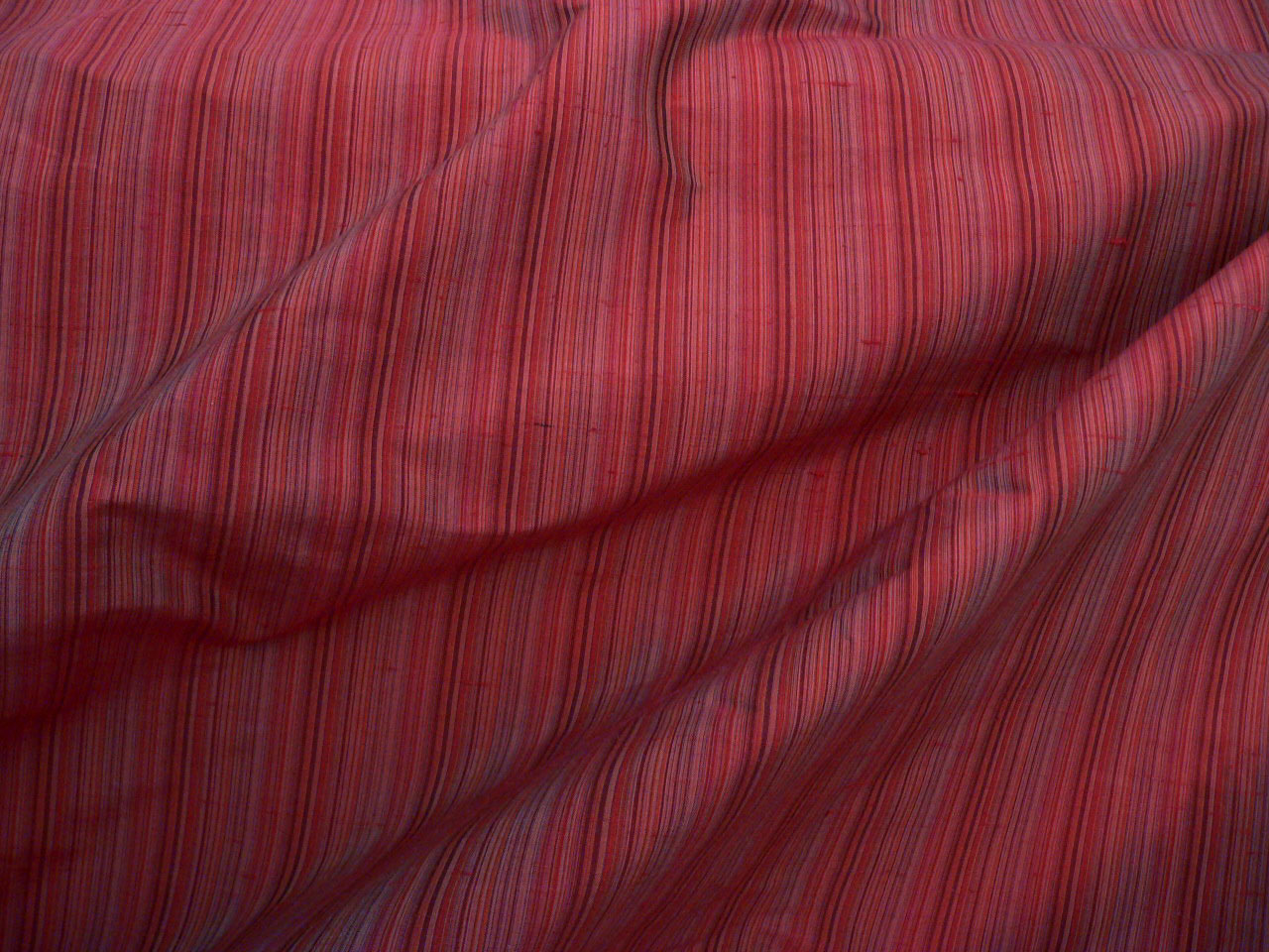 54" Silk Dupioni Stripe Fabric Vasta Brick Best Fabric Store